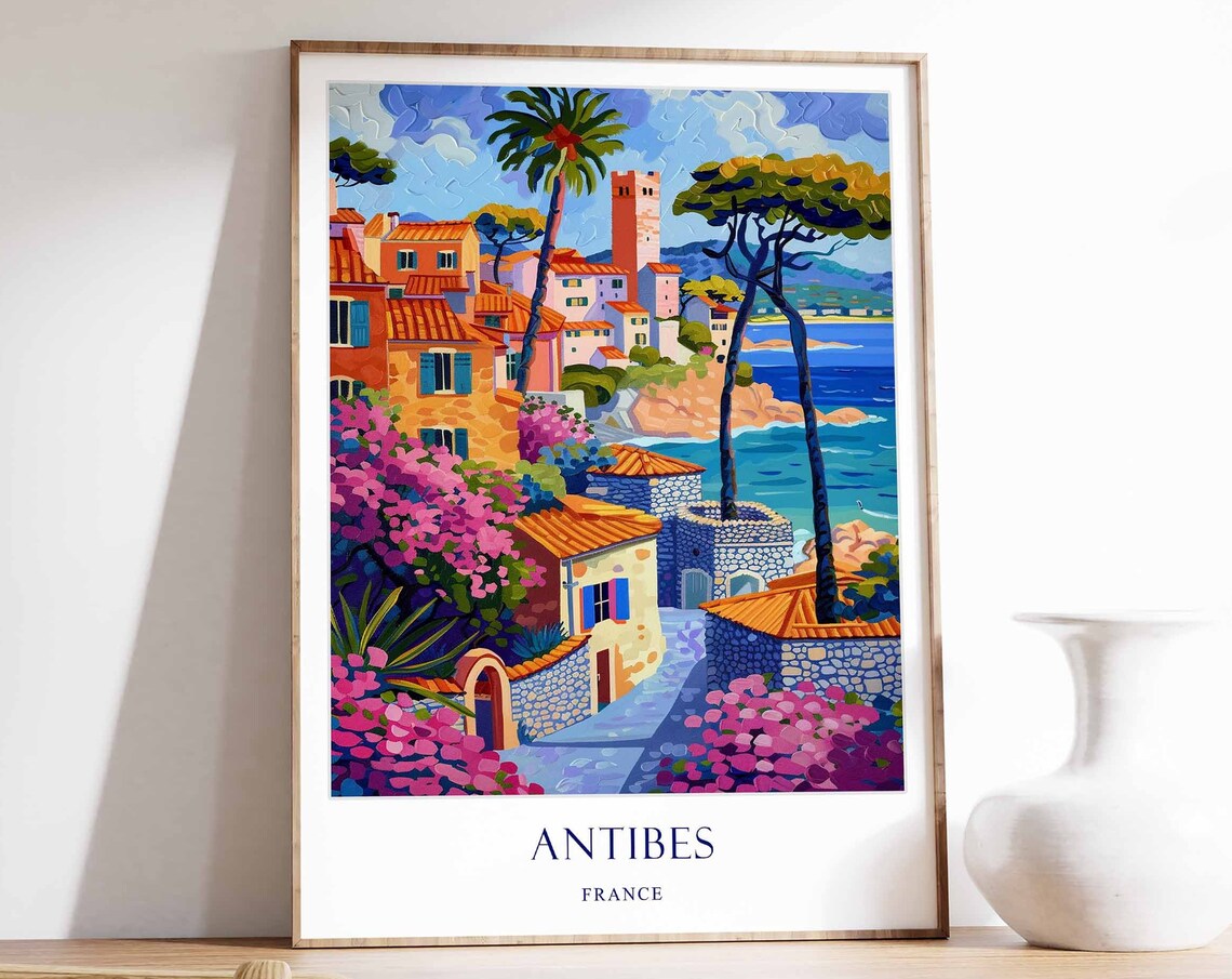 Antibes French Riviera Travel Poster, Wall Art Print