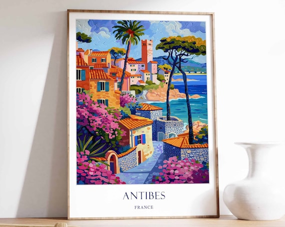 Antibes French Riviera Travel Poster, Wall Art Print