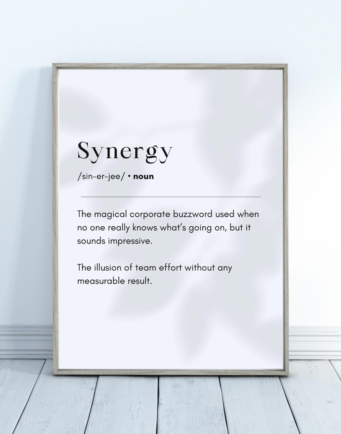 Synergy Definition Dictionary Style Funny Corporate Buzzword Poster - Image 2