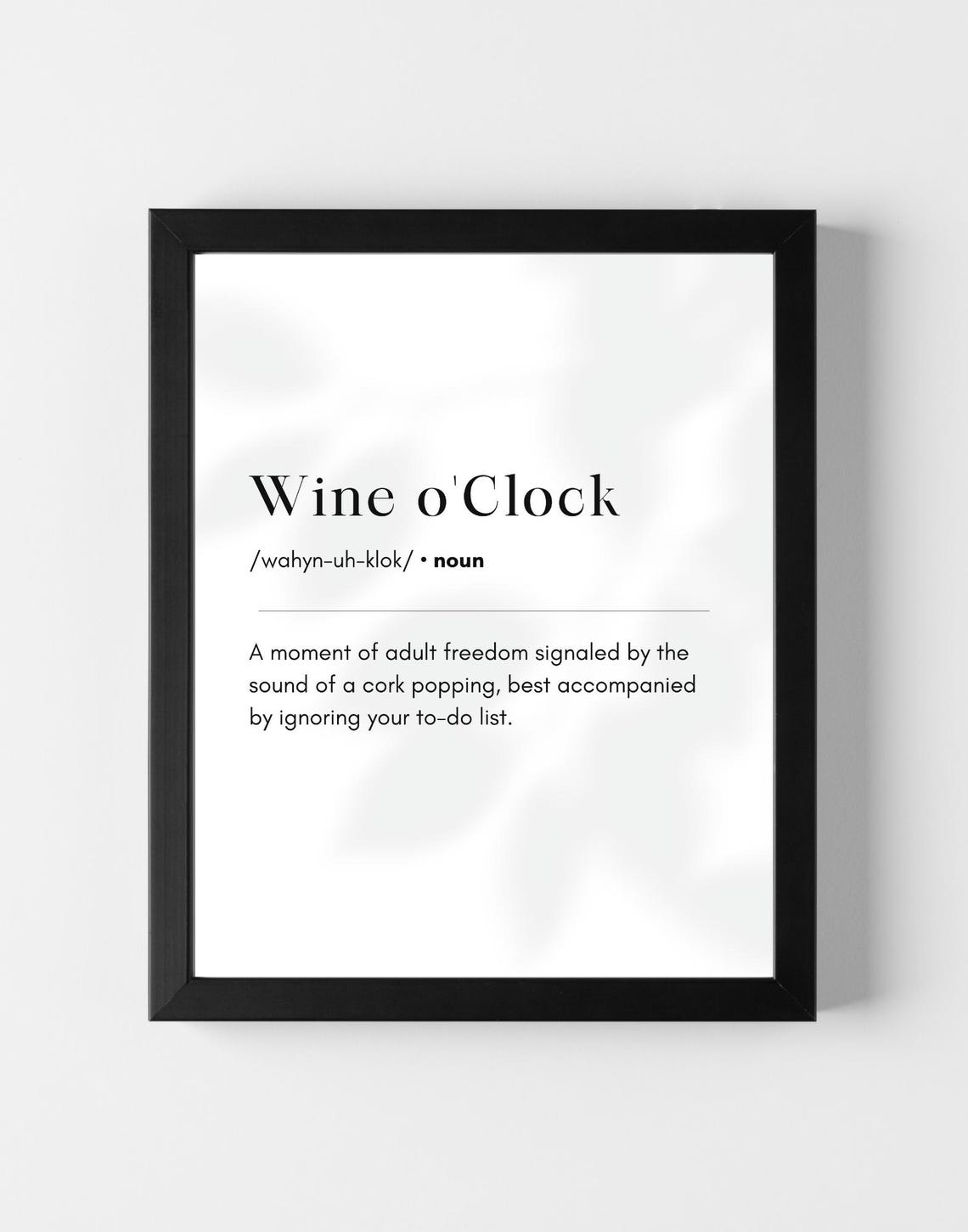 Wine oClock Definition Dictionary Style Funny Wine Lover Gift Poster