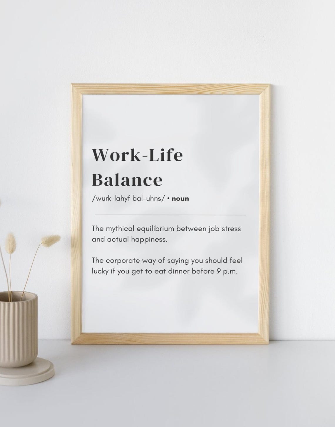 Work Life Balance Funny Definition Sarcastic Office Quote Poster - Image 2