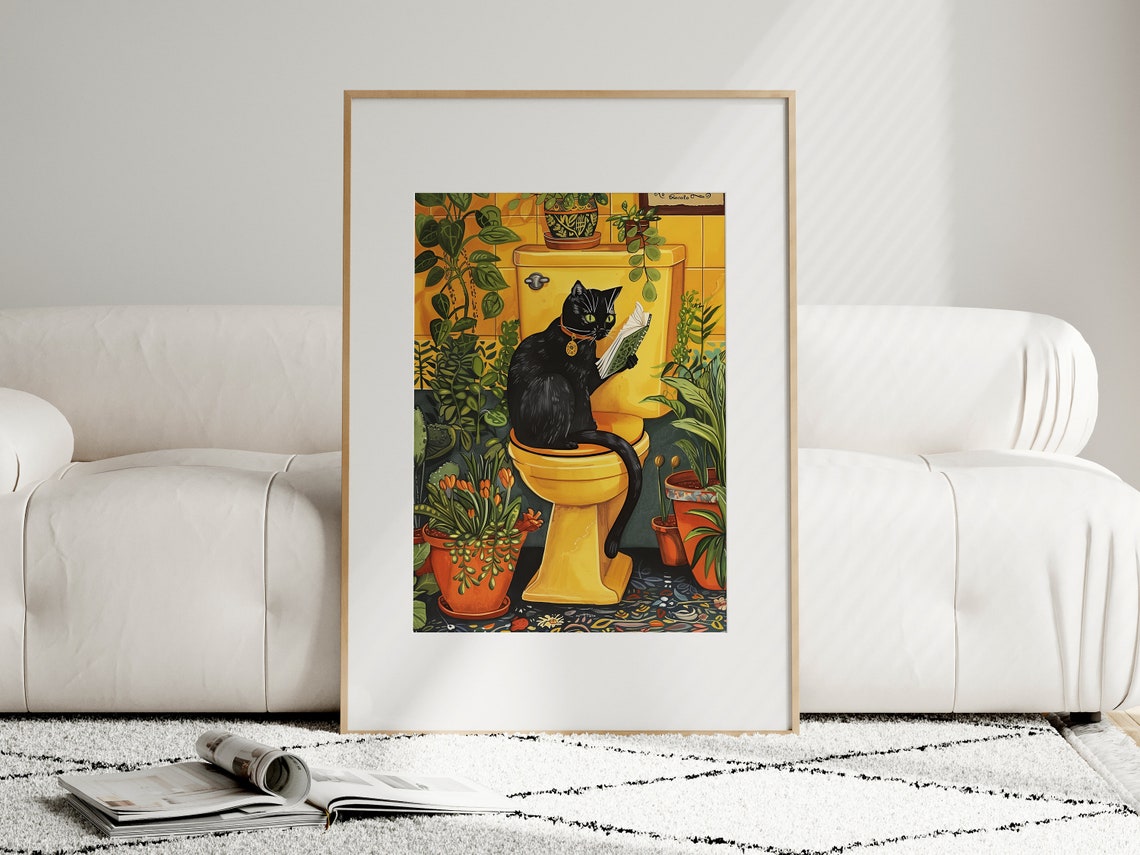 Bathroom Funny Contemporary Travel Poster - Image 3