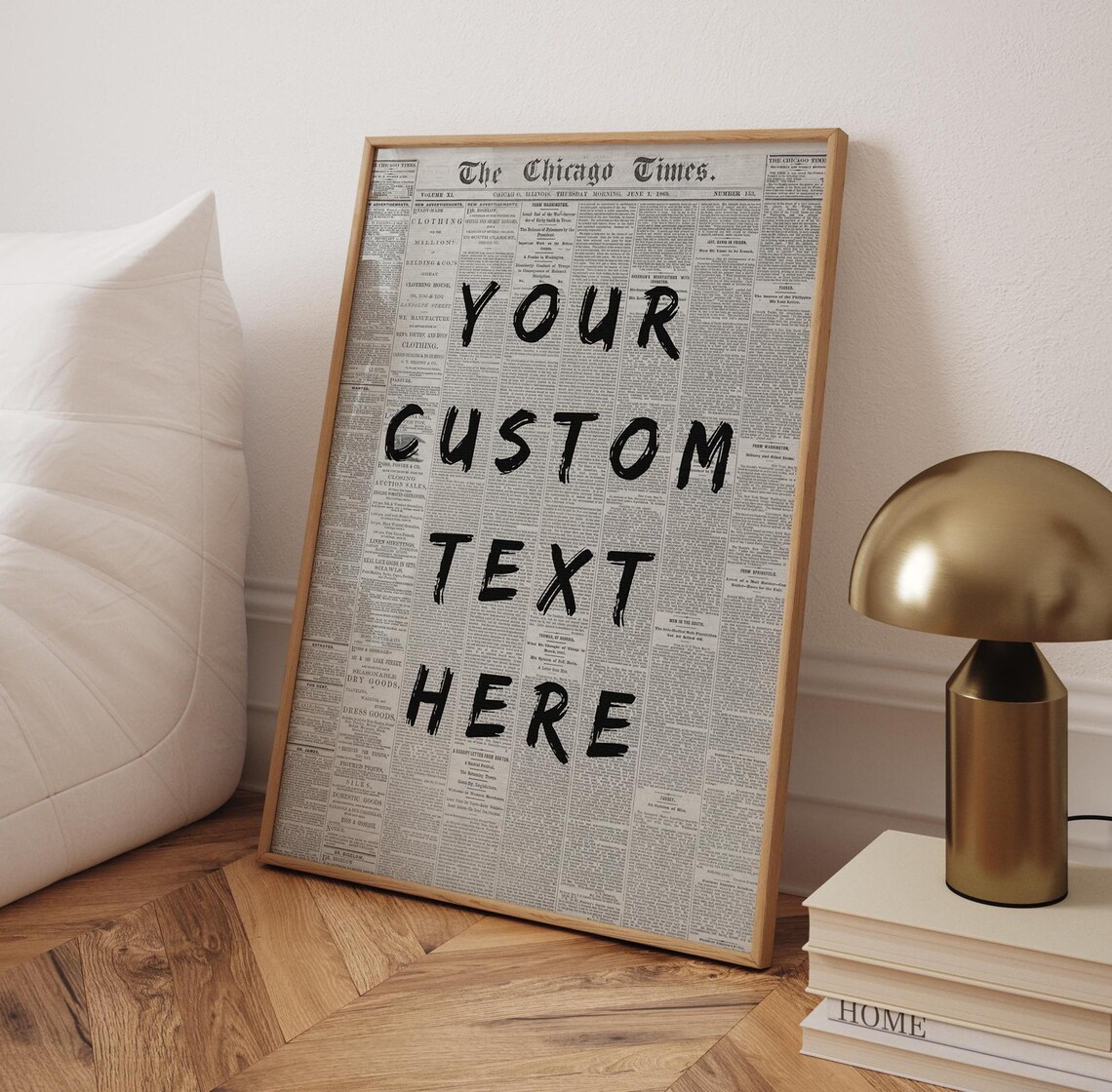 Custom Quote Vintage Newspaper Art Print