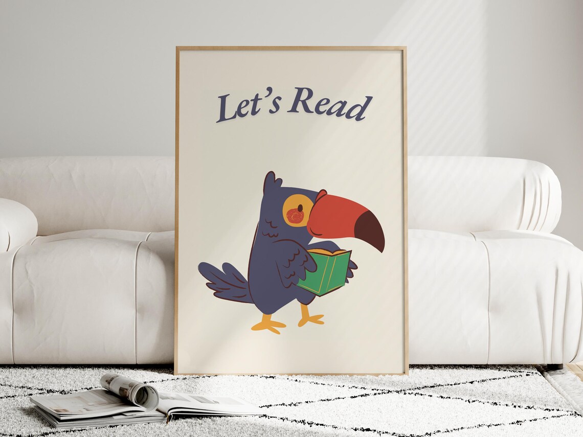 Kids Reading Poster, Retro Toddler Classroom Decor - Image 4