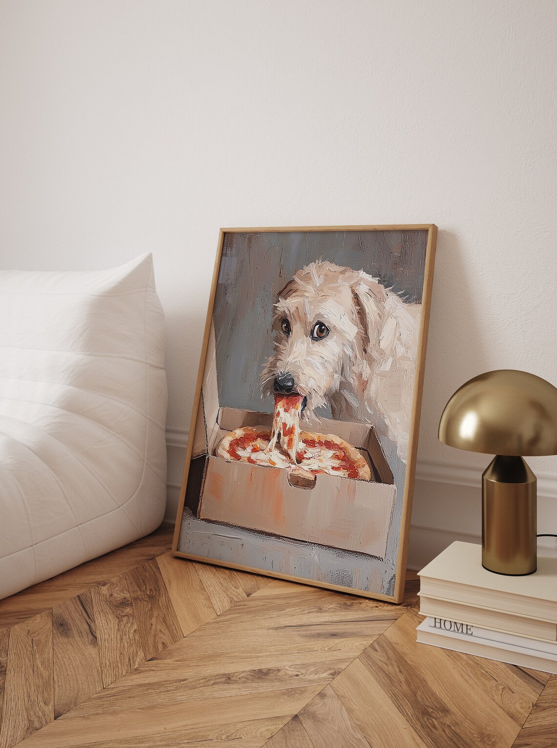 Cute Dog Eating Pizza, Funny Kitchen Art Print - Image 6