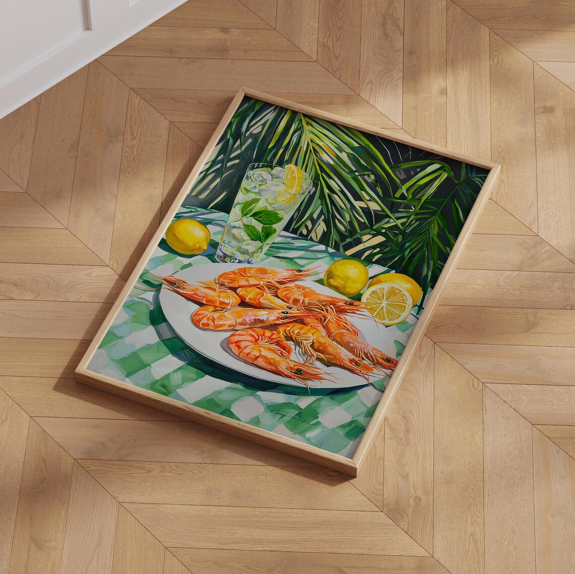 Tropical Shrimp Cocktail, Coastal Kitchen Art