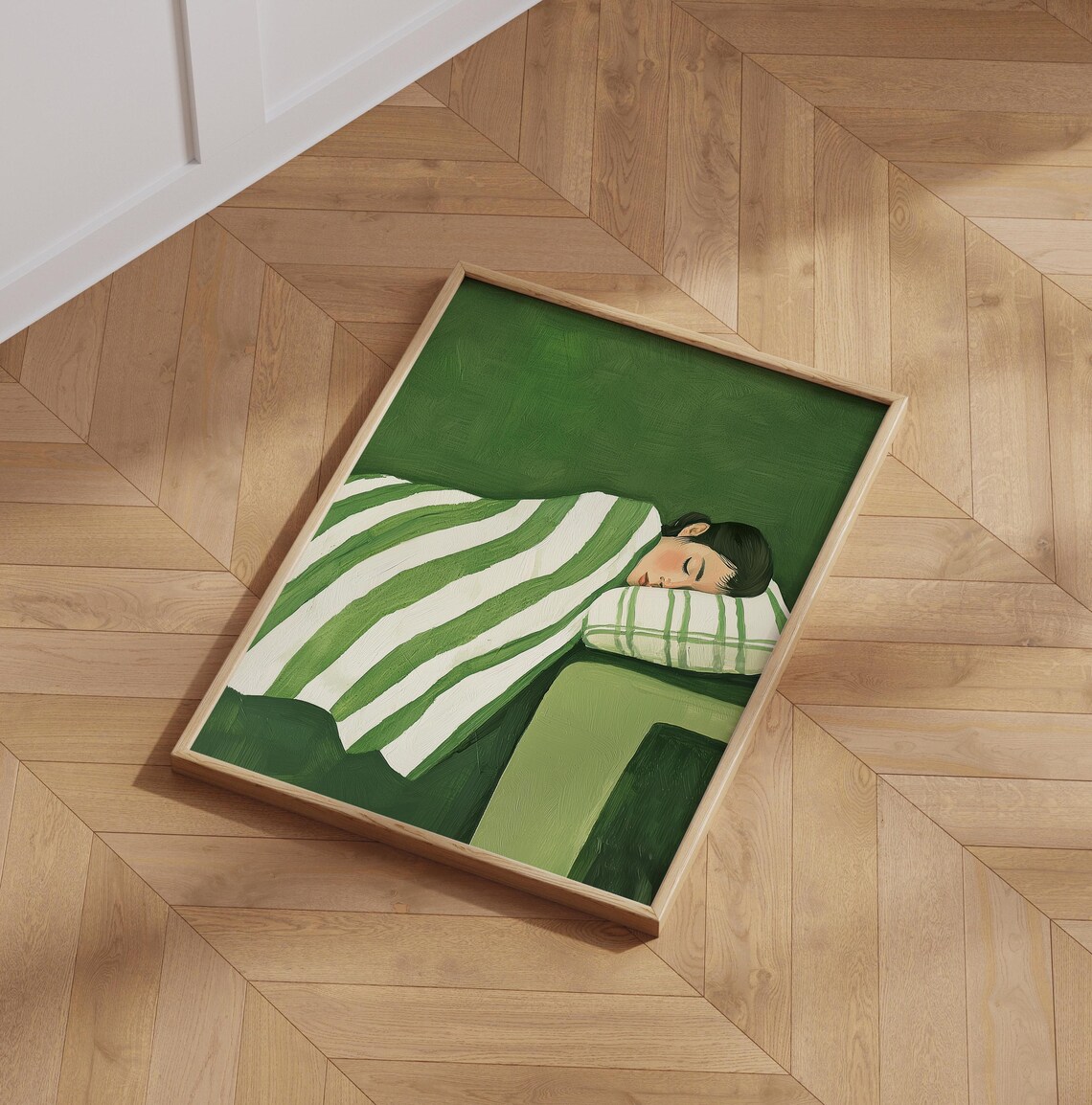 Emerald Green Abstract Contemporary Minimalist Art - Image 6