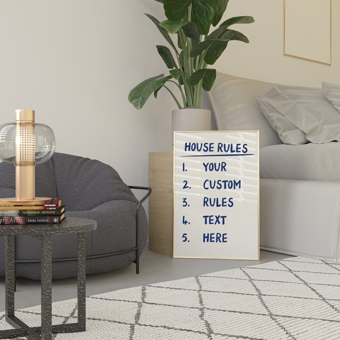 Home Rules Customizable Poster, Handwritten Art Print - Image 5