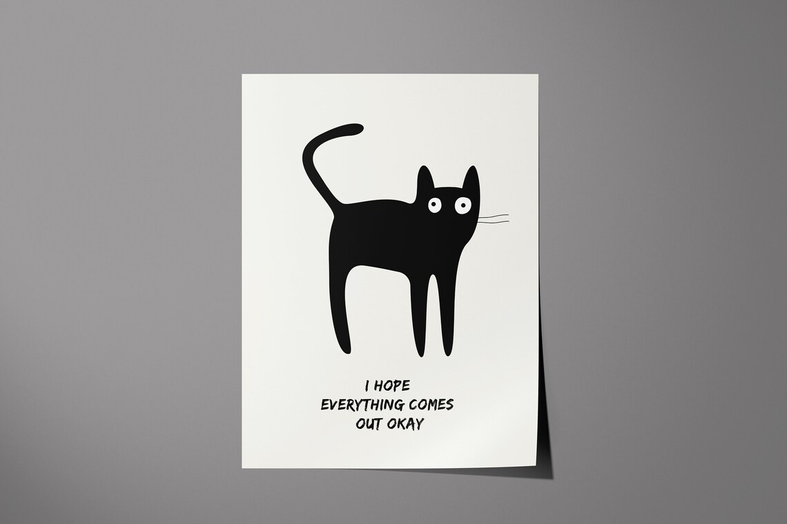 I Hope Everything Comes Out Ok Toilet Cat Art - Image 5