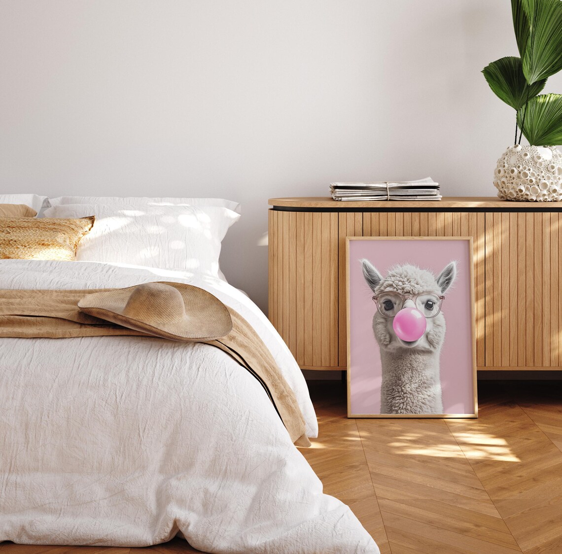 Llama Wall Art, Funny Alpaca With Glasses - Image 4