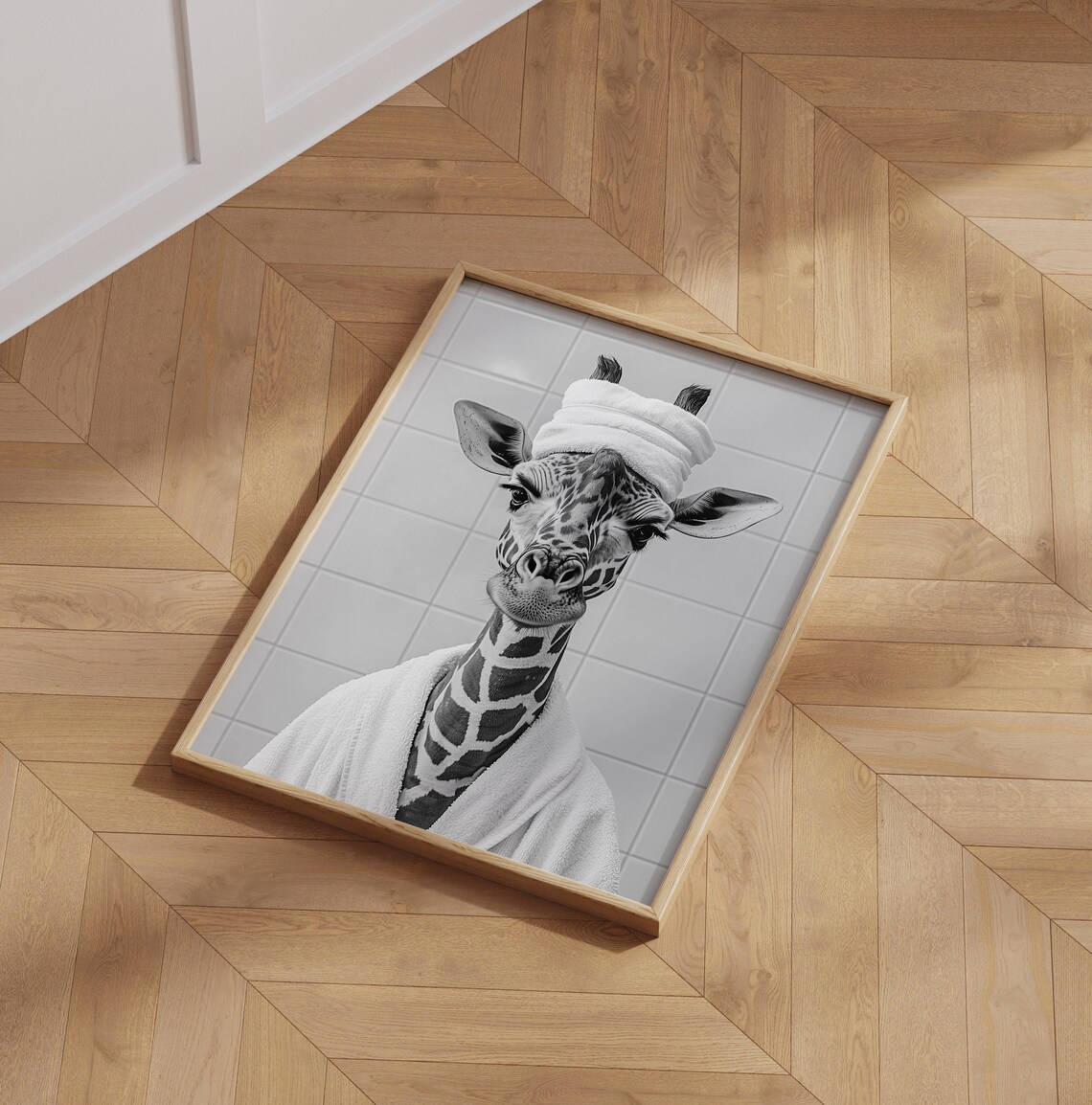 Funny Giraffe Bathroom Art Print, Humorous Decor - Image 6