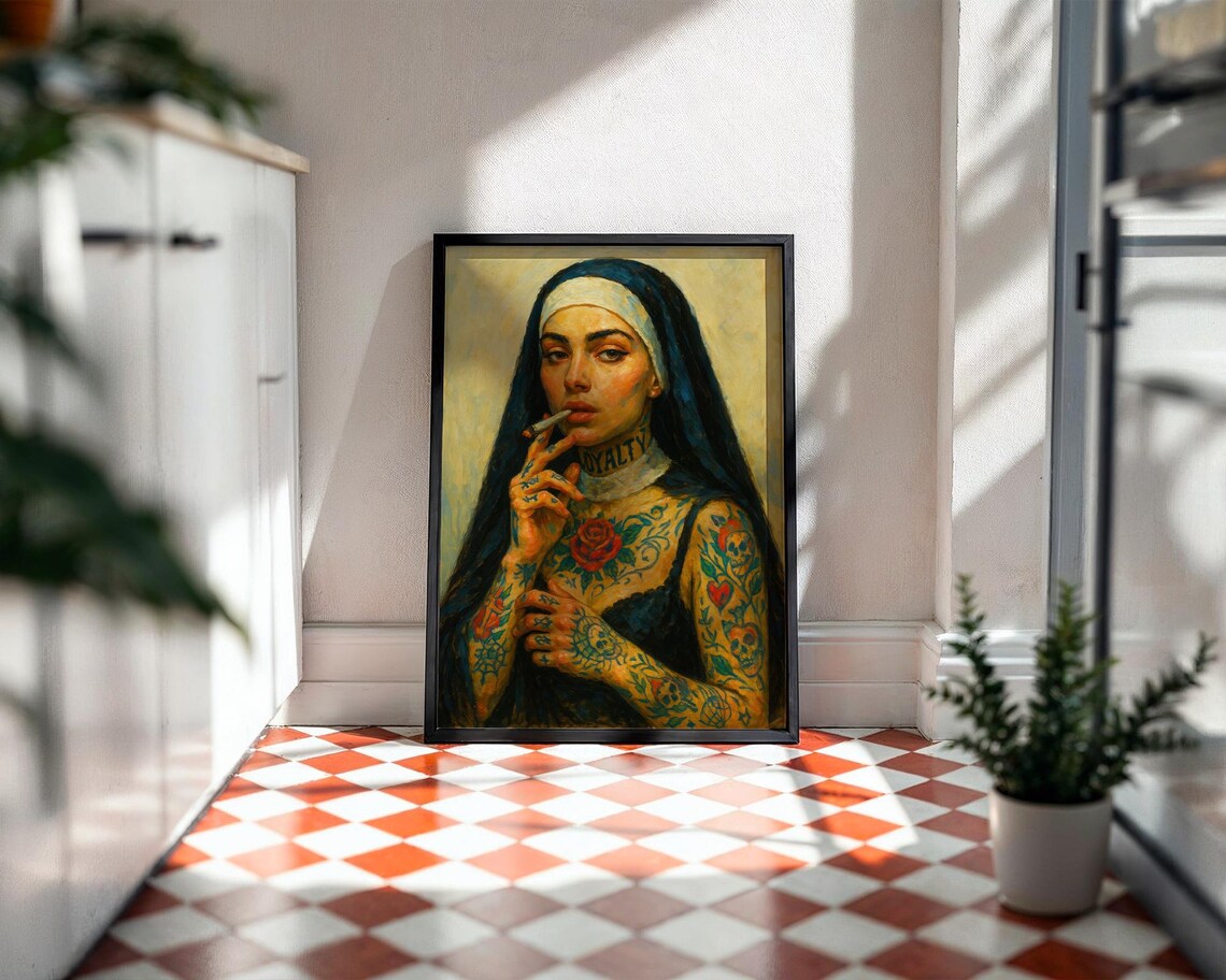 Tattooed Nun Classic Travel Poster - Image 2