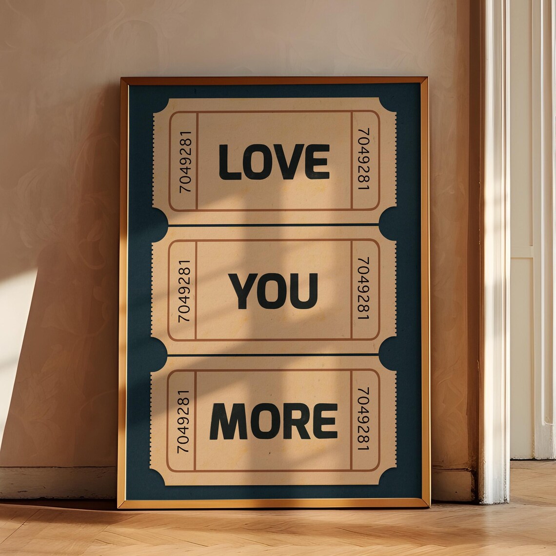 Retro Love Ticket, Vintage Love Wall Art