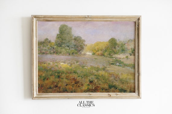 Vintage Art Print Wall Art Neutral Impressionist Landscape Field Of Varicolored Grasses William Henry Holmes