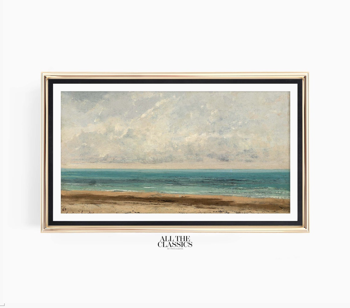 Gustave Courbet Beach Scene Turquoise Sea Realist Art Poster - Image 3