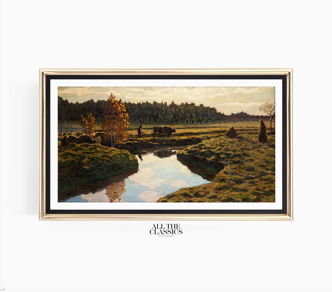 Ester Almqvist Autumn Ploughing In The Marshland Nordic Landscape Poster - Image 3