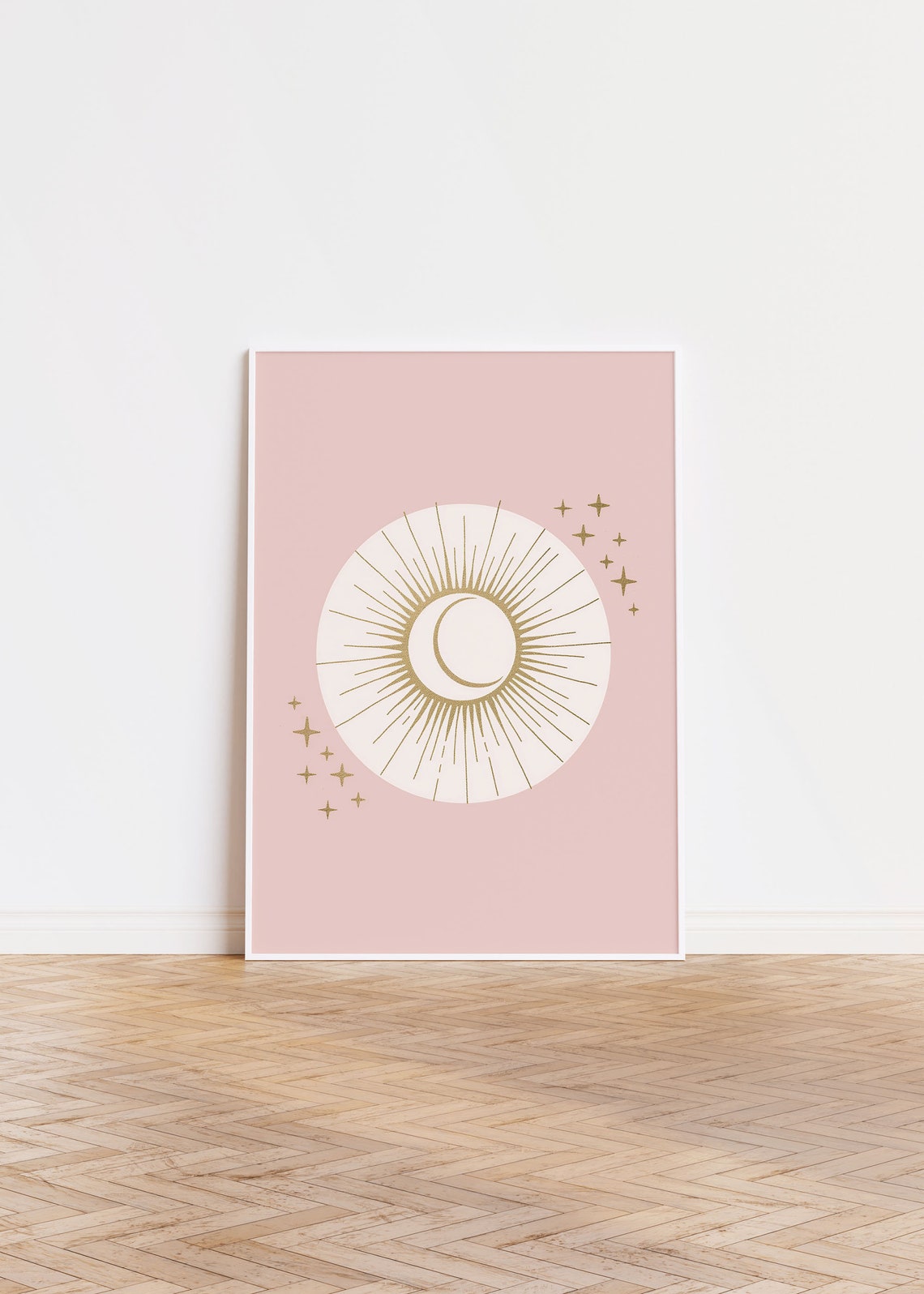 Moon Wall Art Pink Girls Nursery Decor Sun Wall Art Pink And Gold Girls Bedroom Decor Girls Nursery Print 151