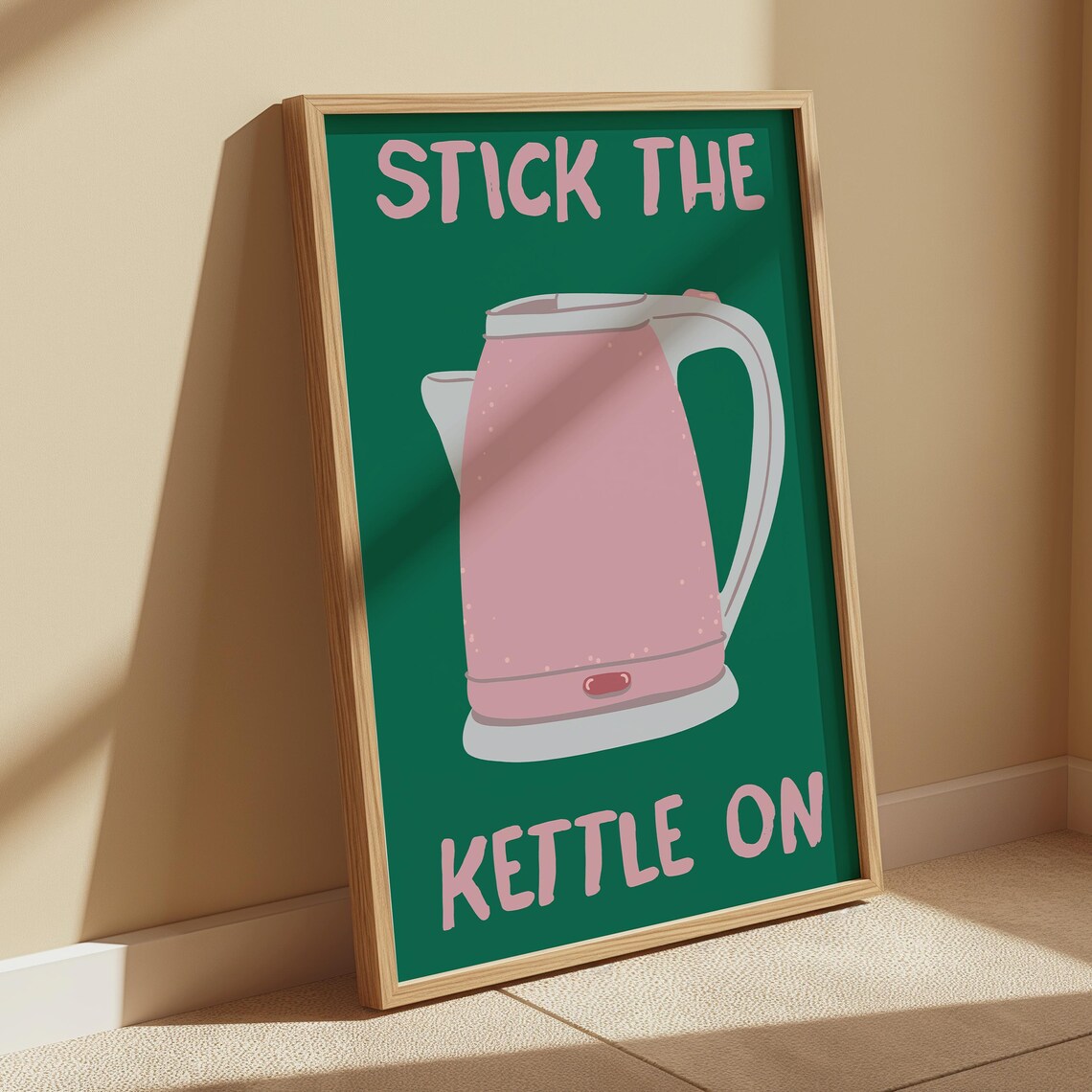 Stick The Kettle On Kitchen Quote Art Print - Image 2