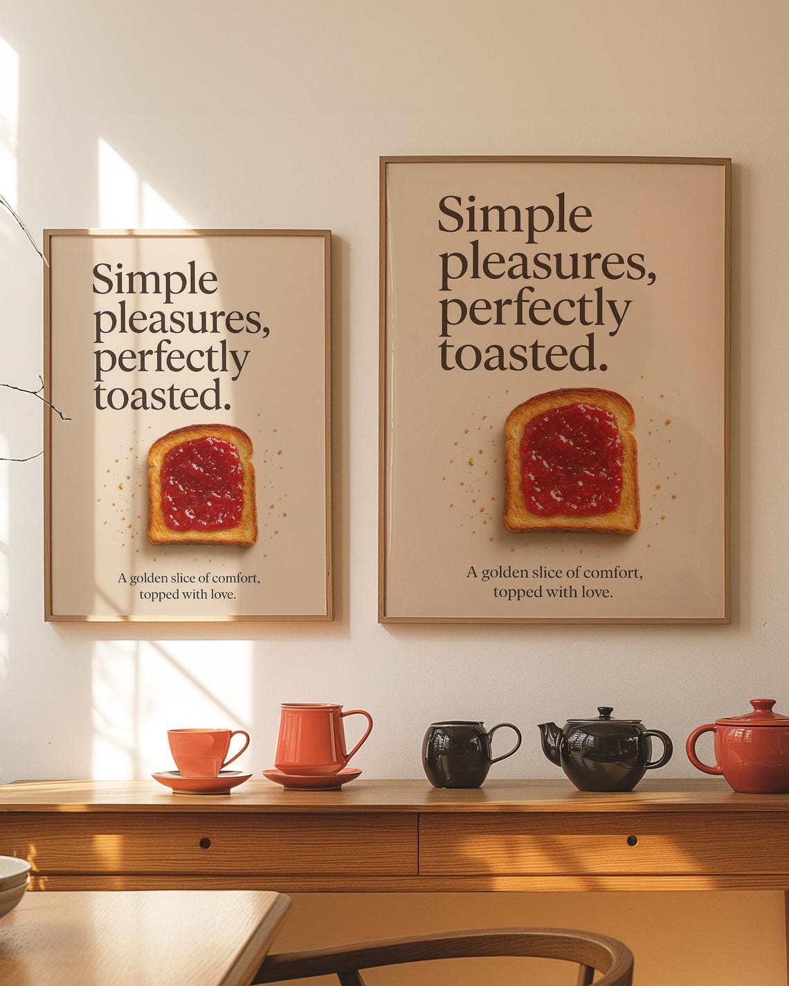 Simple Pleasures Perfectly Toasted Jam Toast Kitchen Decor Wall Art - Image 2