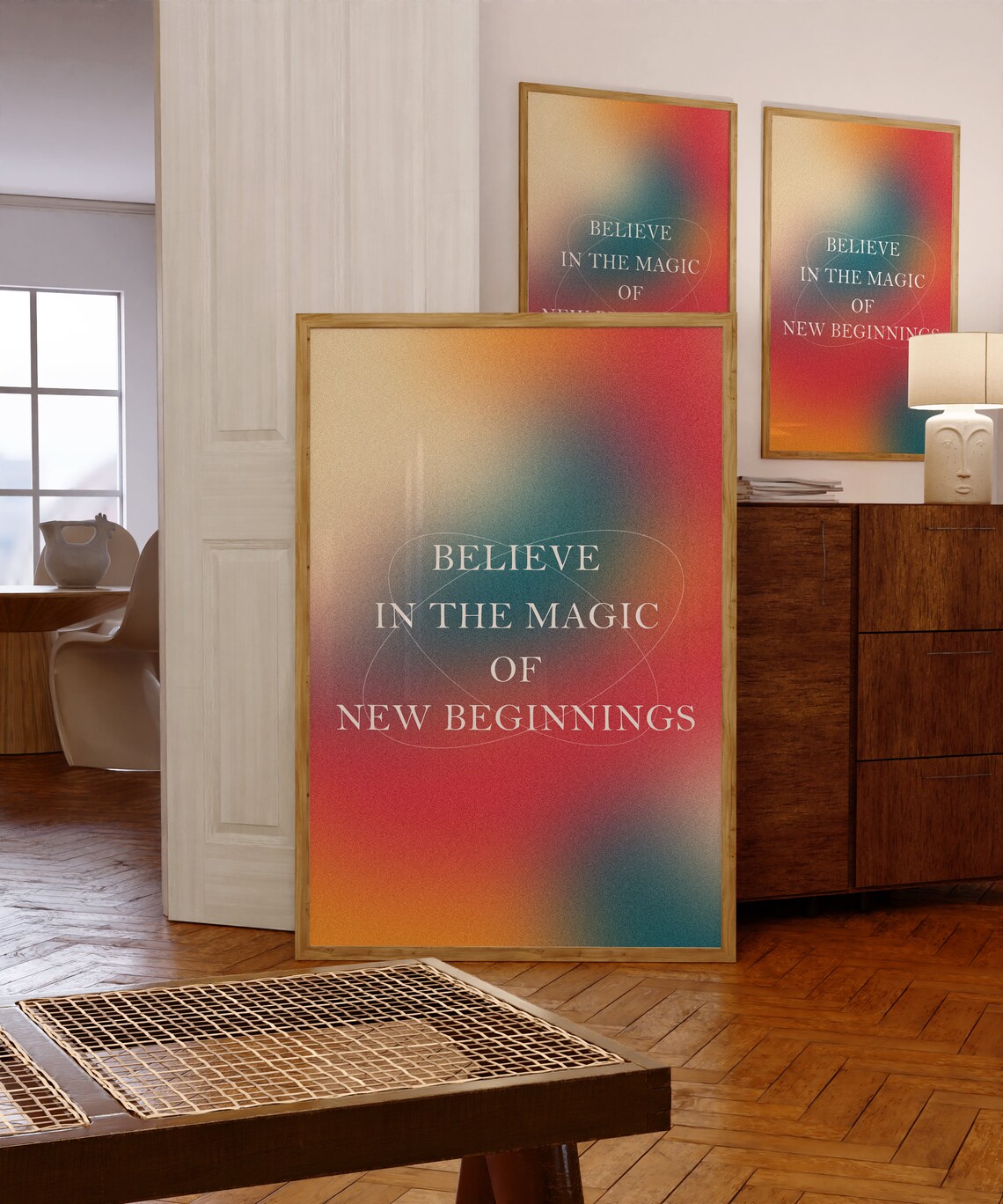 Believe In The Magic Of New Beginnings Rainbow Aura Style Poster - Image 4