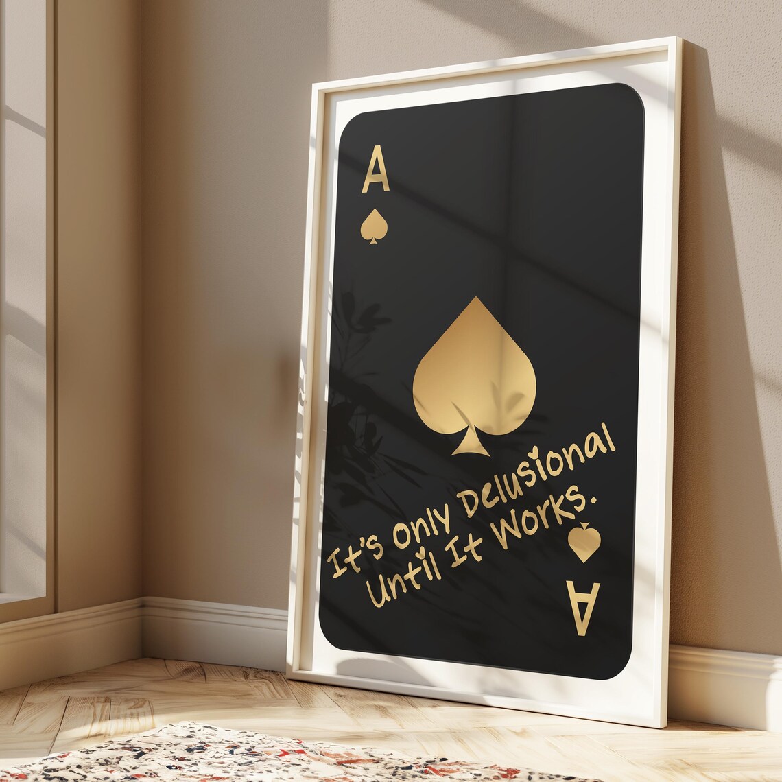 Gold Ace of Spades Playing Card Quote Black and Gold Wall Poster - Image 2
