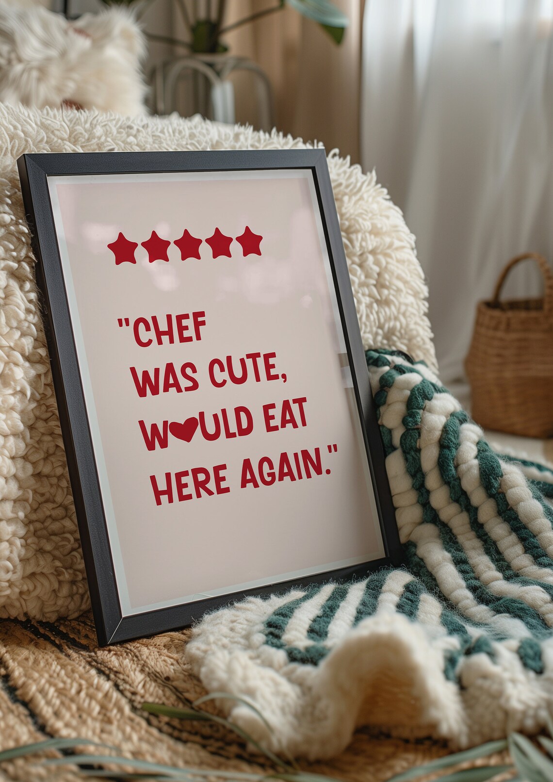 Chef Was Cute Print, Maximalist Kitchen Poster - Image 2