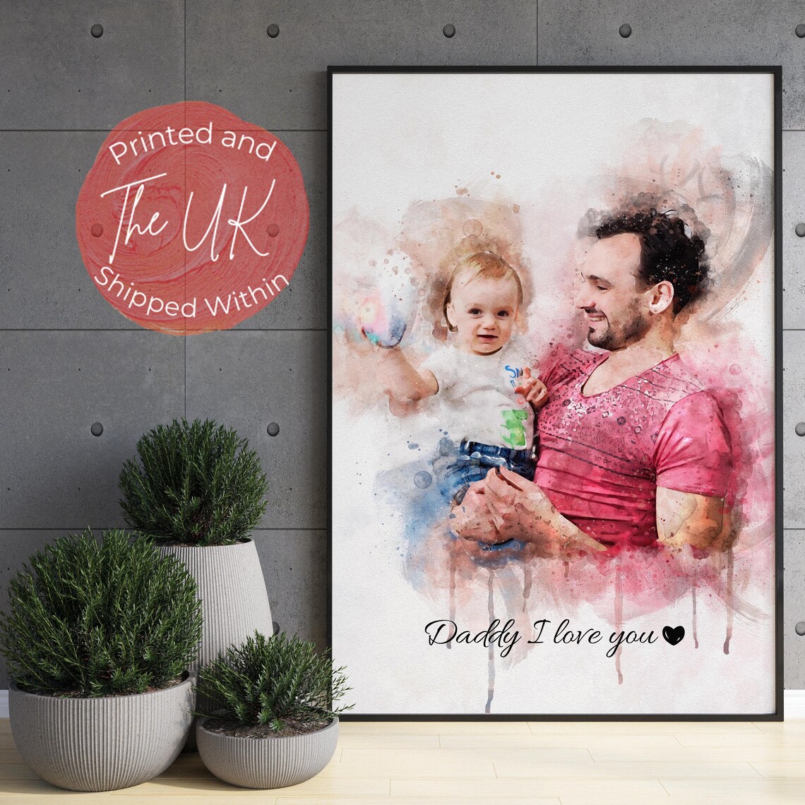 Grandad Family Portrait Art Print, Father's Day Gift - Image 4
