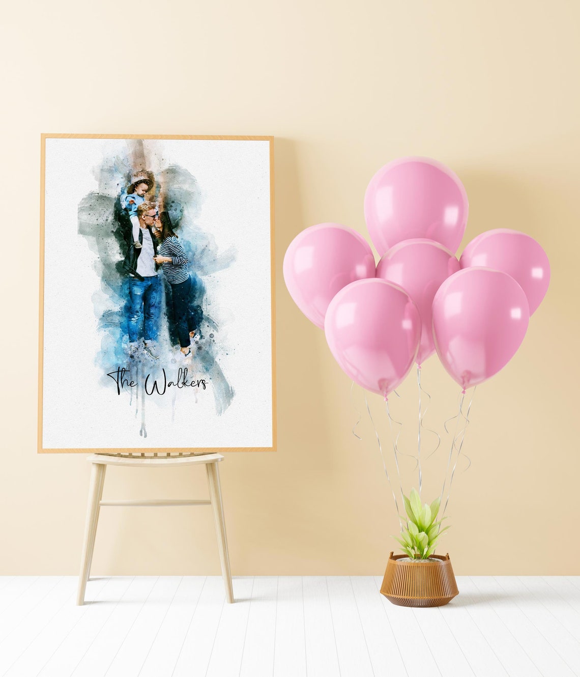 Family Portrait From Photo Custom Family Painting Watercolor Family Drawing Housewarming Gift Home Decor New Home Gift Gift For Parent - Image 4