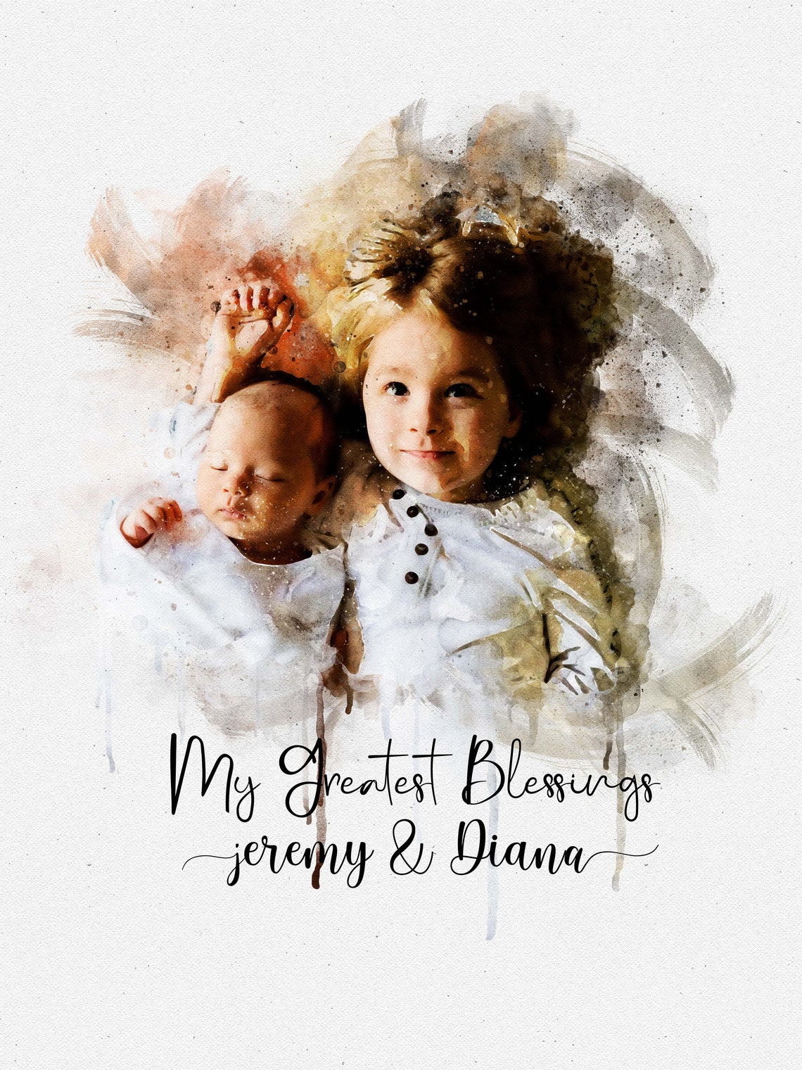 Family Portrait From Photo Custom Family Painting Watercolor Family Drawing Housewarming Gift Home Decor New Home Gift Gift For Parent - Image 3
