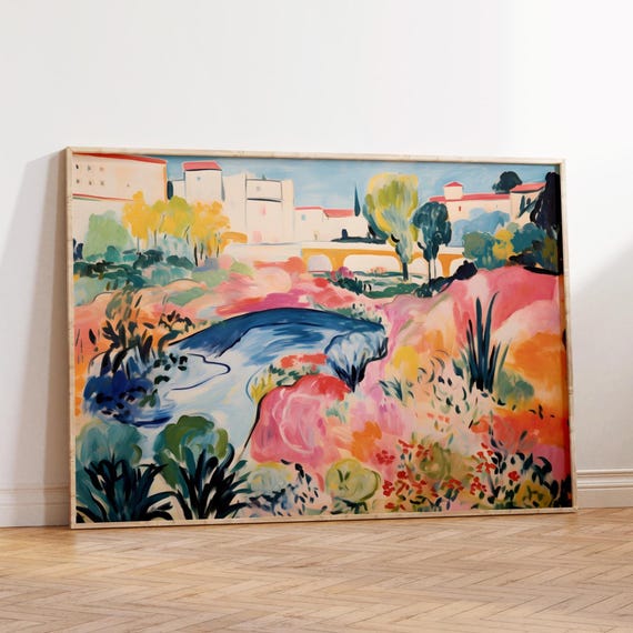 Abstract Landscape Painting Moody Henri Matisse Art Colorful Pastel Print Modern