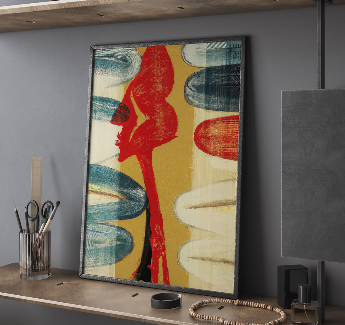 Textured Abstract Art Print Colorful Contemporary Painting