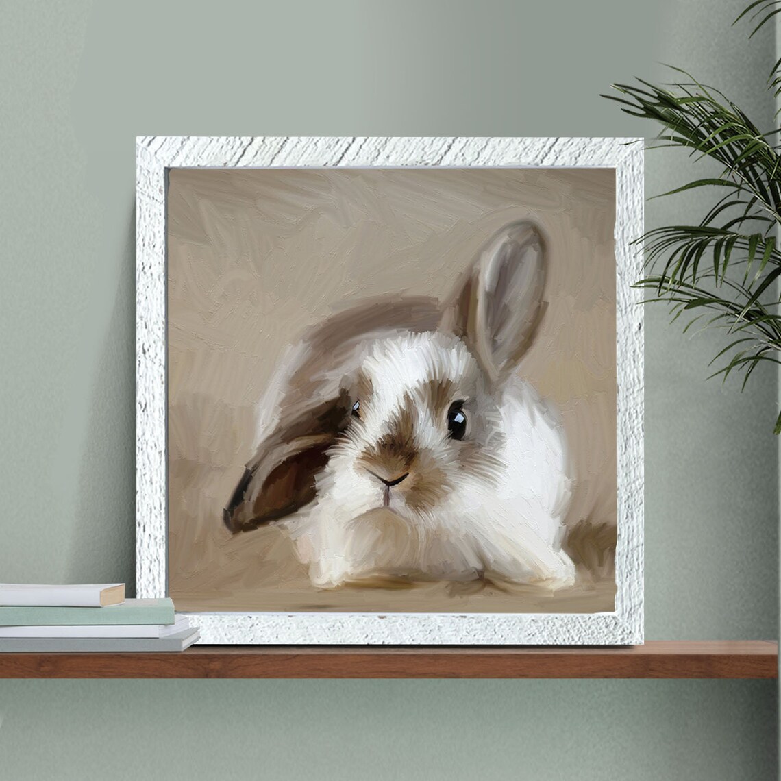 Baby Bunny Art Print, Hop Into Spring Hare Decor - Image 4