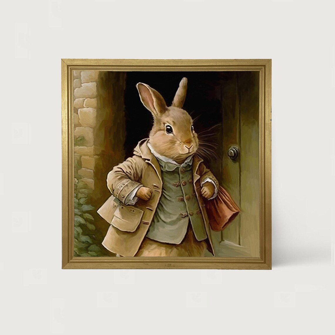 Mr Higgins Friend Rabbit Art Print, Whimsical Spring Decor