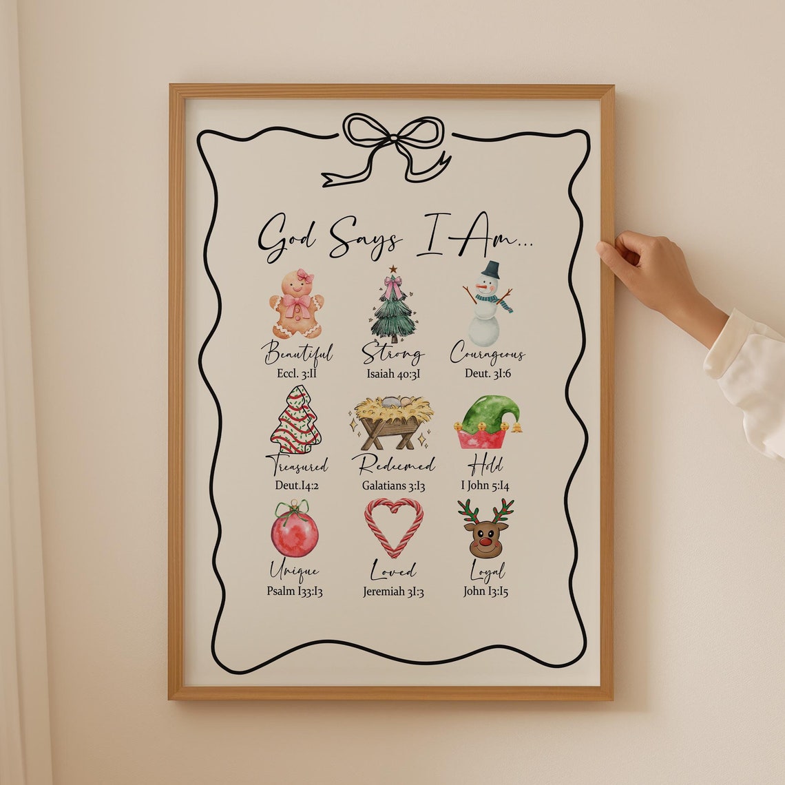 God Says I Am Christmas Bible Verse Faith Affirmations Poster