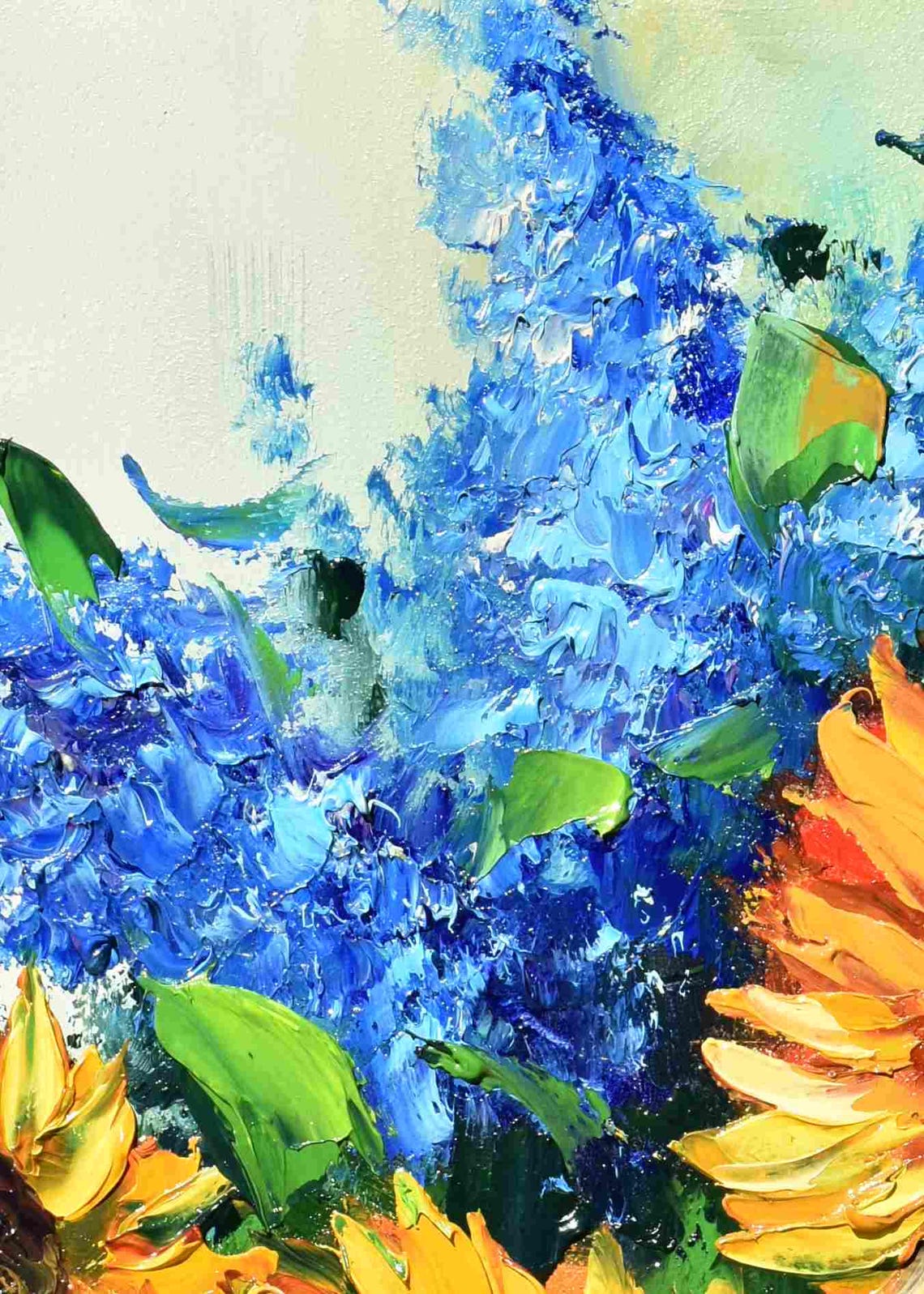 Sunflower Wall Art Sunflowers Painting Sunflowers Art Painting In Oil Orange Flower Art Still Life Painting Impasto Oil Painting Palette - Image 4