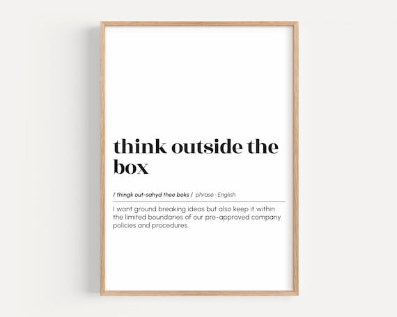 Think Outside The Box Funny Definition Office Cubicle Humor Poster