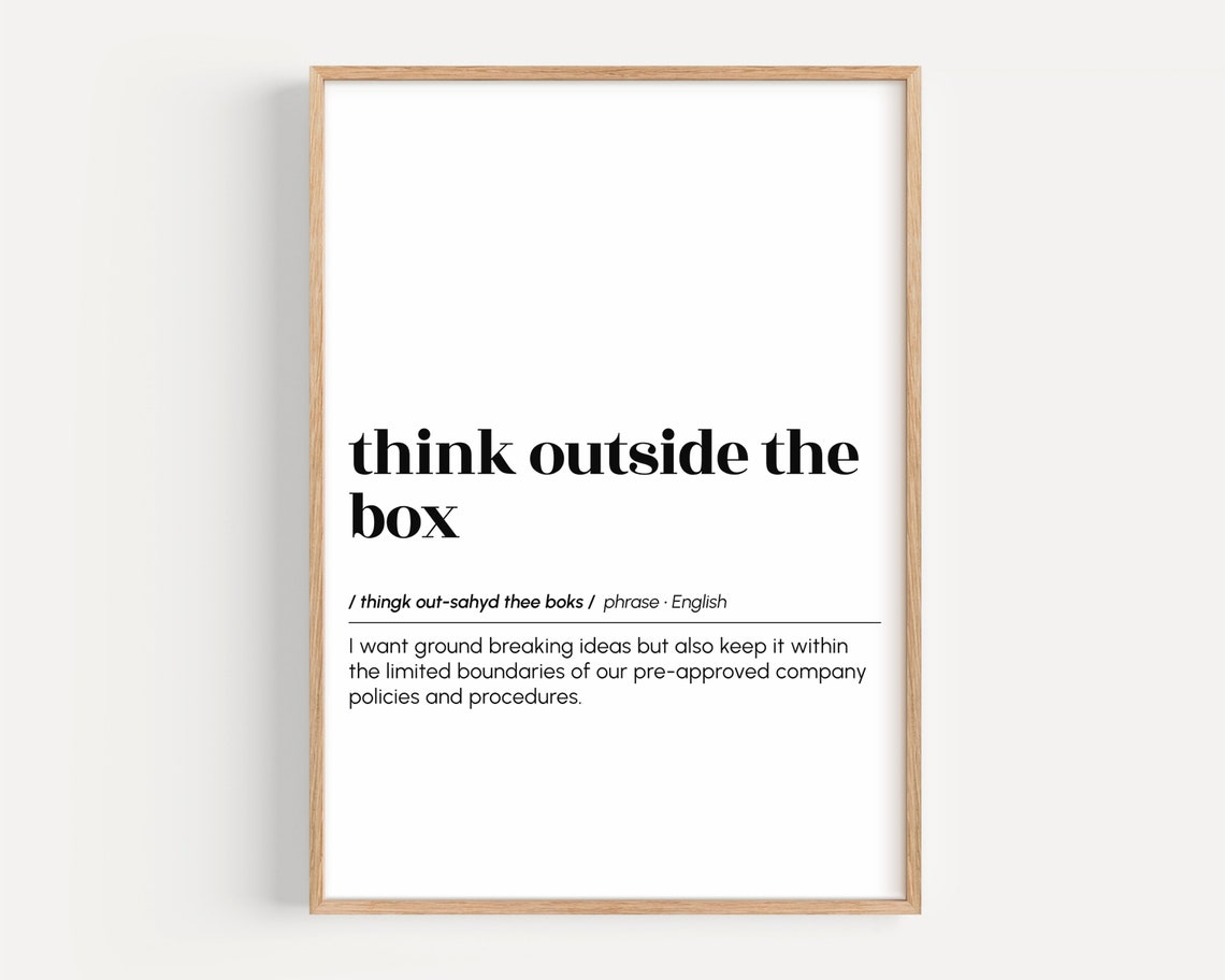Think Outside The Box Funny Definition Office Cubicle Humor Poster