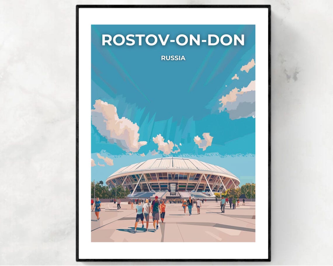 Rostov Arena Travel Print Wall Art Rostov On Don Russia City Print Rostov Arena Travel Gift Rostov Arena Poster