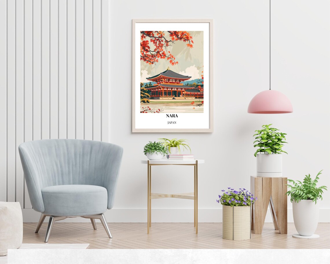 Todai Ji Temple Travel Print Wall Art Nara Japan City Print Todai Ji Temple Travel Gift Todai Ji Temple Poster - Image 2