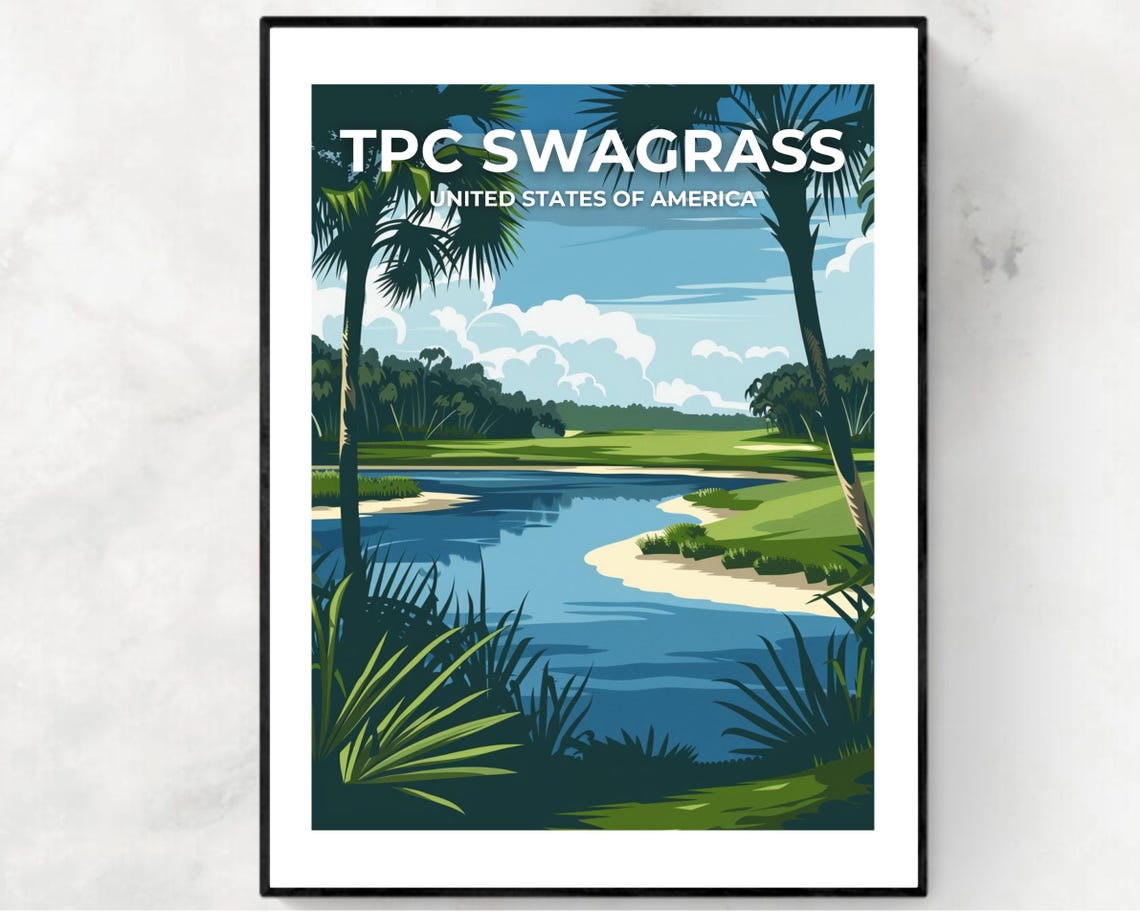 TPC Sawgrass Florida Golf Course On Image Title Travel Poster