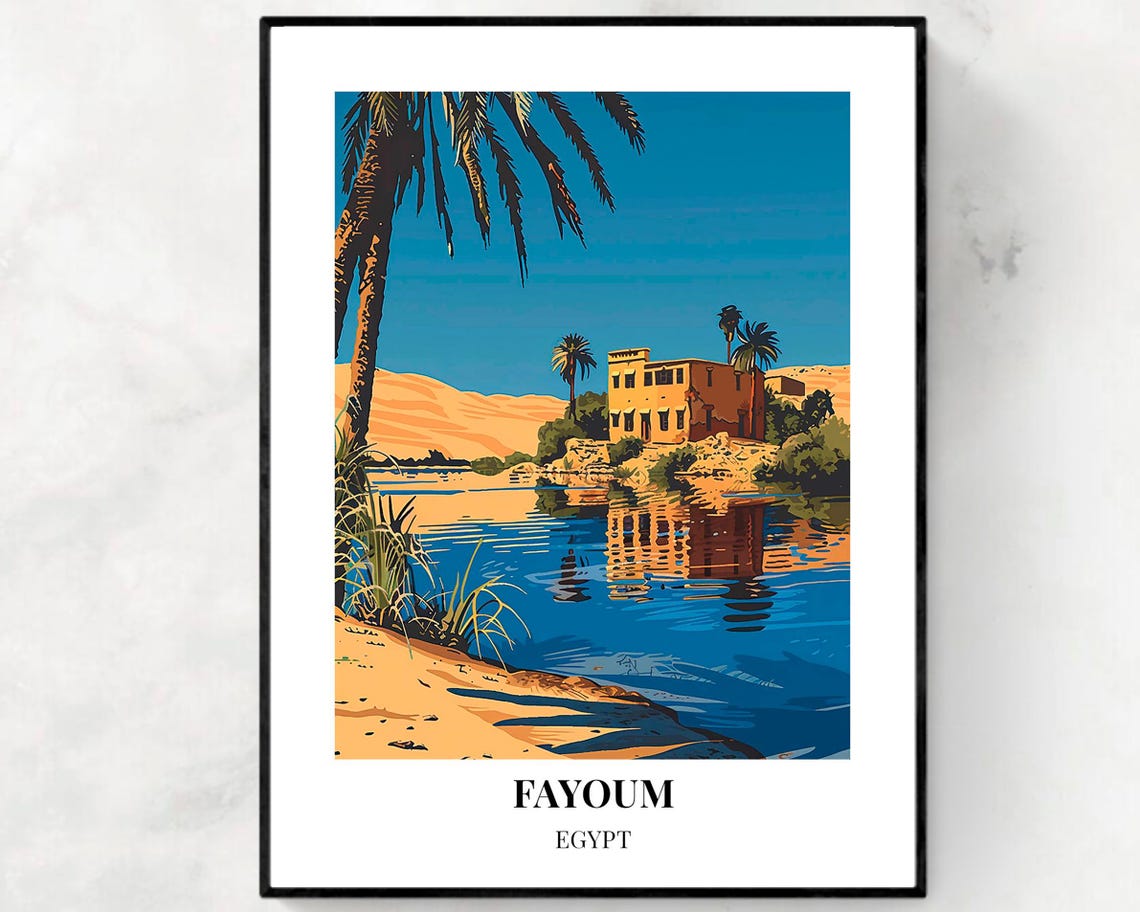 Qarun Lake Travel Print Wall Art Fayoum Egypt City Print Qarun Lake Travel Gift Qarun Lake Poster Travel Gift