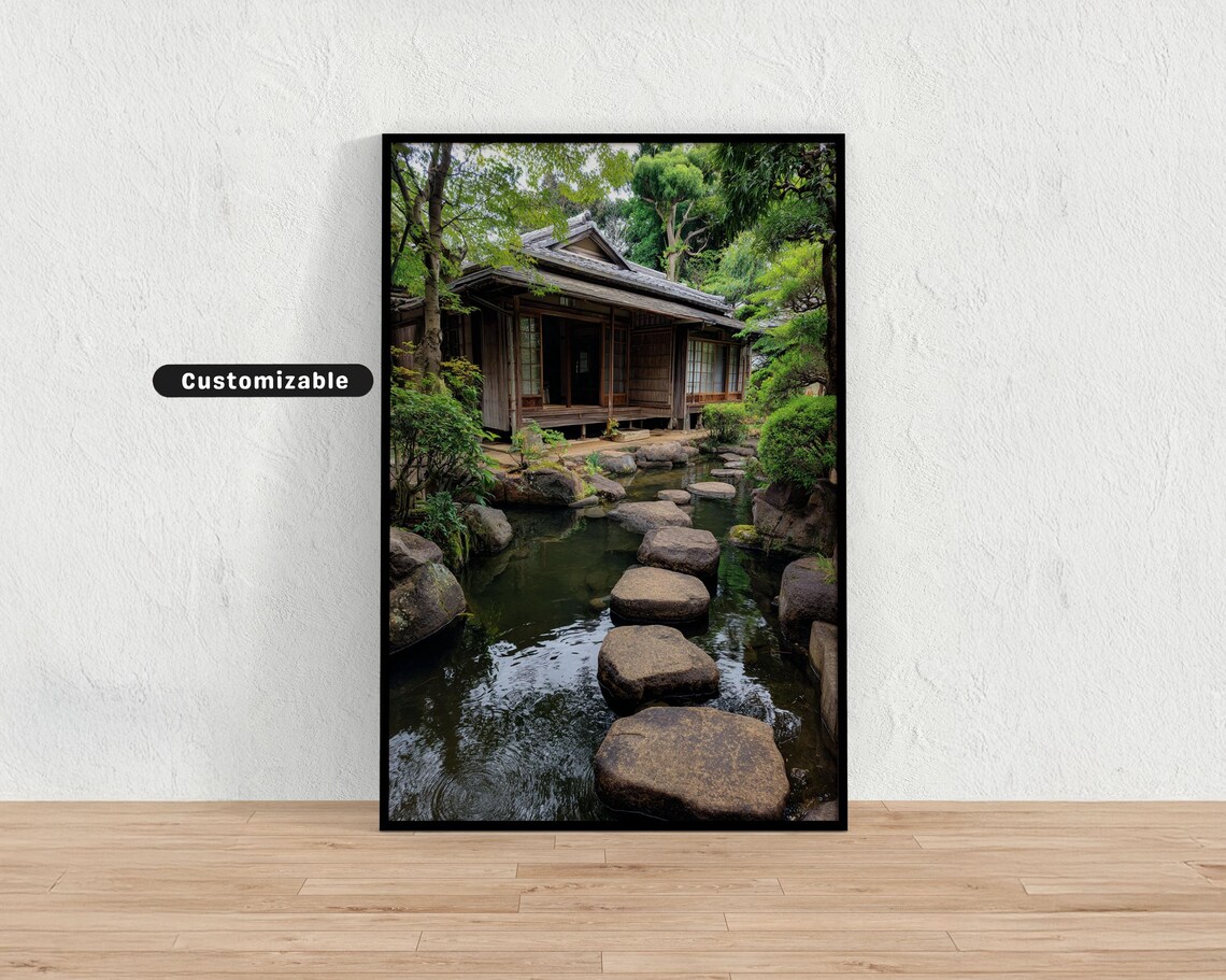 Traditional Japanese House Garden Stepping Stones Photo Poster