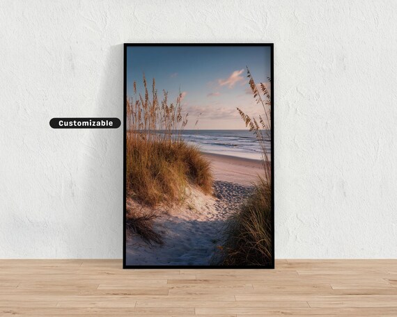 Sea Oats Sand Dune Path Ocean View Sunset Beach Coastal Print