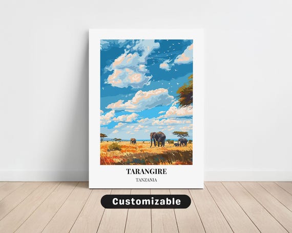 Tarangire Tanzania Travel Canvas Poster Custom Wall Art