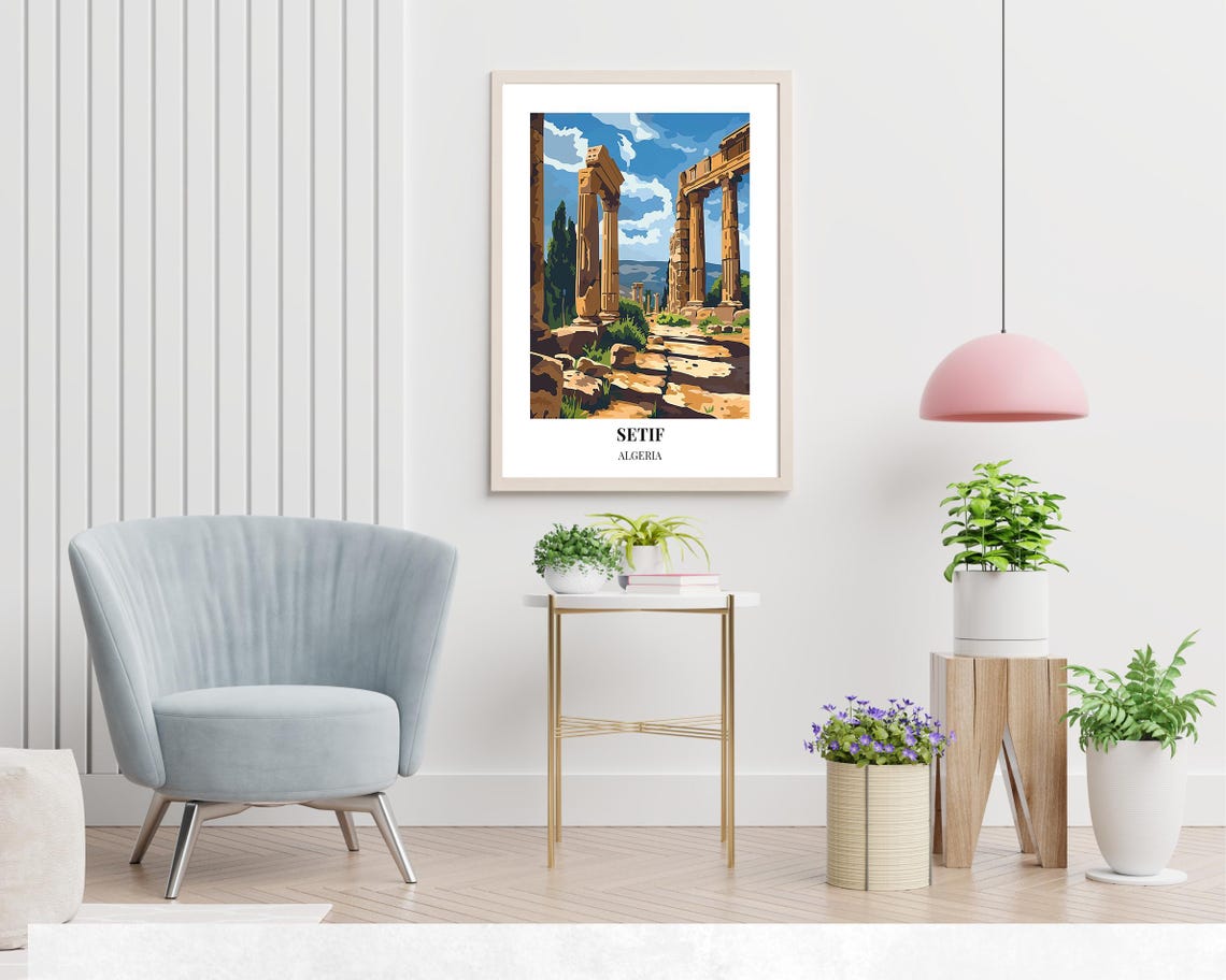 Setif Algeria Djemila Roman Columns Sunlit Ruins Travel Poster - Image 2