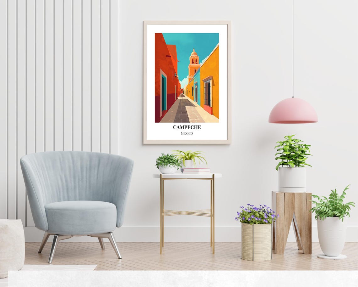 Campeche City Walls Travel Print Wall Art Campeche Mexico City Print Campeche City Walls Travel Gift Campeche City Walls Poster - Image 2