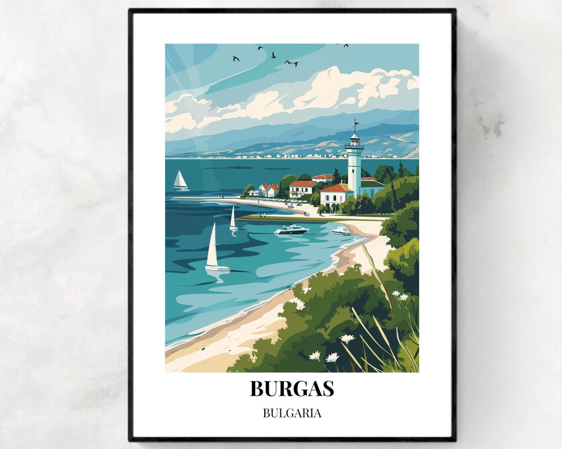 Burgas Sea Garden Travel Print Wall Art Burgas Bulgaria City Print Burgas Sea Garden Travel Gift Burgas Sea Garden Poster Travel Gift
