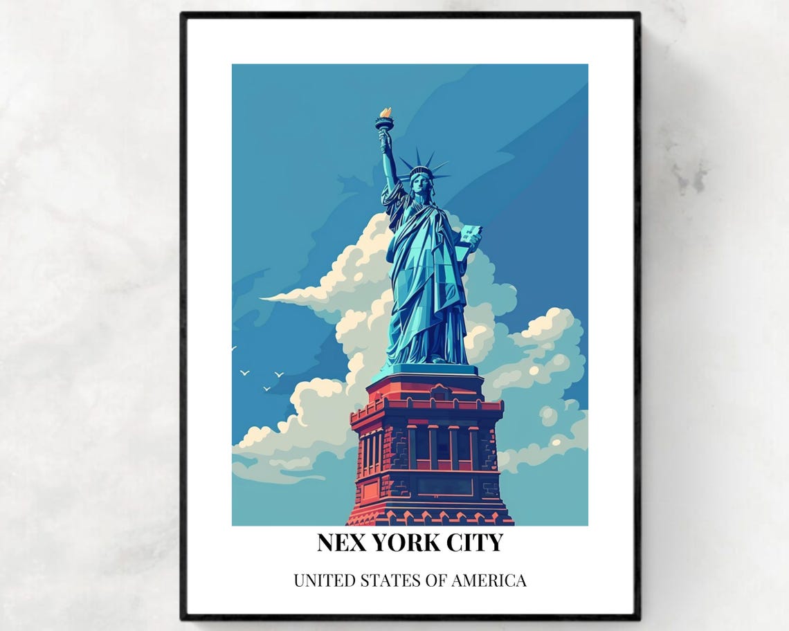 New York City Travel Print New York City United States Travel Gift City Poster Wedding Gift