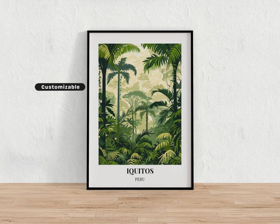 Iquitos Peru Travel Poster Custom Wall Art