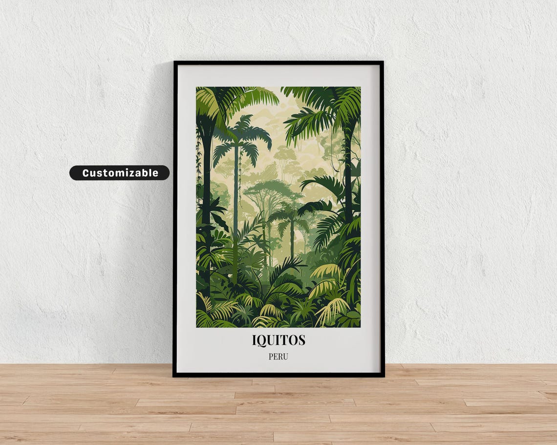 Iquitos Peru Travel Poster Custom Wall Art